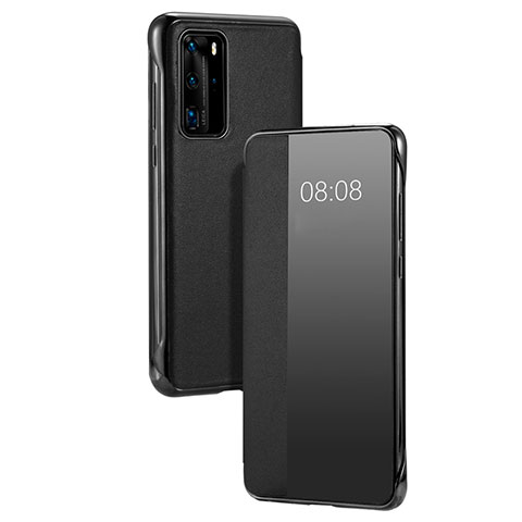 Custodia Portafoglio In Pelle Cover con Supporto T12 per Huawei P40 Pro Nero