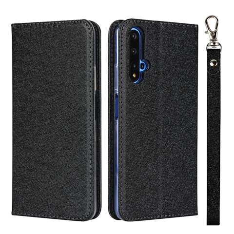 Custodia Portafoglio In Pelle Cover con Supporto T14 per Huawei Nova 5T Nero