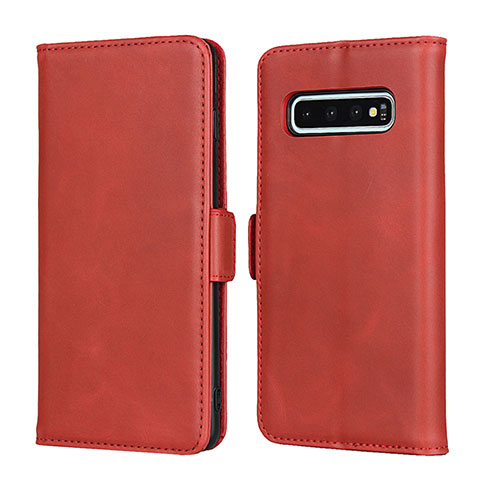 Custodia Portafoglio In Pelle Cover con Supporto T14 per Samsung Galaxy S10 Plus Rosso