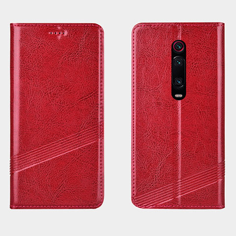 Custodia Portafoglio In Pelle Cover con Supporto T14 per Xiaomi Mi 9T Pro Rosso