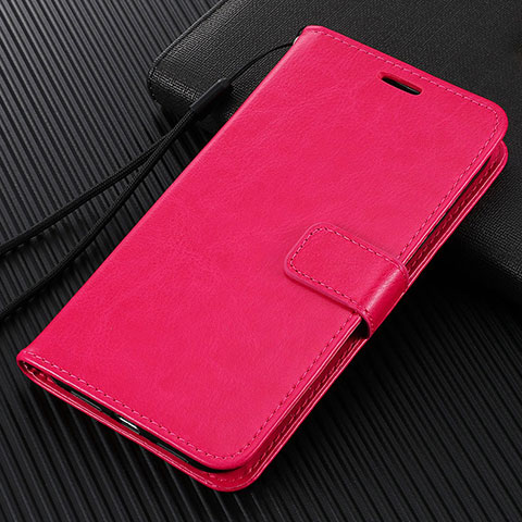 Custodia Portafoglio In Pelle Cover con Supporto T14 per Xiaomi Mi Note 10 Rosa Caldo
