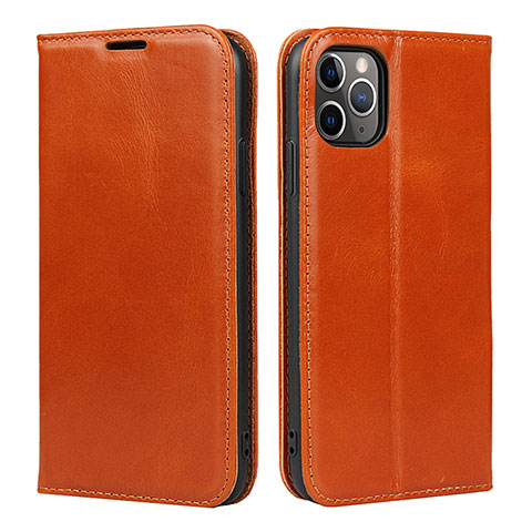Custodia Portafoglio In Pelle Cover con Supporto T15 per Apple iPhone 11 Pro Arancione