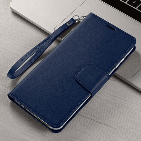Custodia Portafoglio In Pelle Cover con Supporto T15 per Xiaomi Mi Note 10 Blu