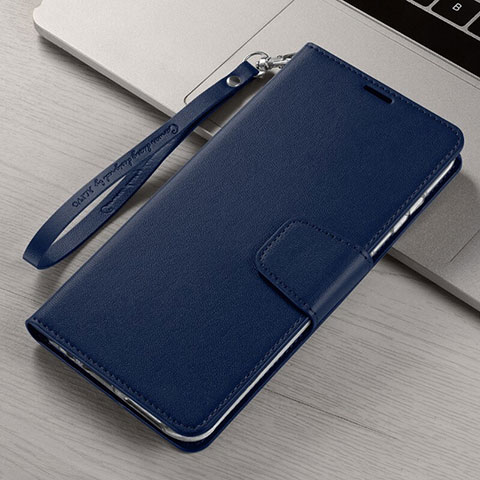 Custodia Portafoglio In Pelle Cover con Supporto T15 per Xiaomi Mi Note 10 Pro Blu