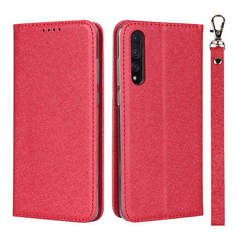 Custodia Portafoglio In Pelle Cover con Supporto T16 per Huawei P20 Pro Rosso