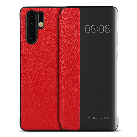 Custodia Portafoglio In Pelle Cover con Supporto T16 per Huawei P30 Pro New Edition Rosso