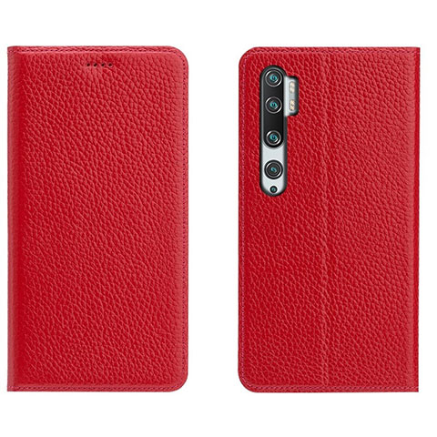 Custodia Portafoglio In Pelle Cover con Supporto T16 per Xiaomi Mi Note 10 Rosso