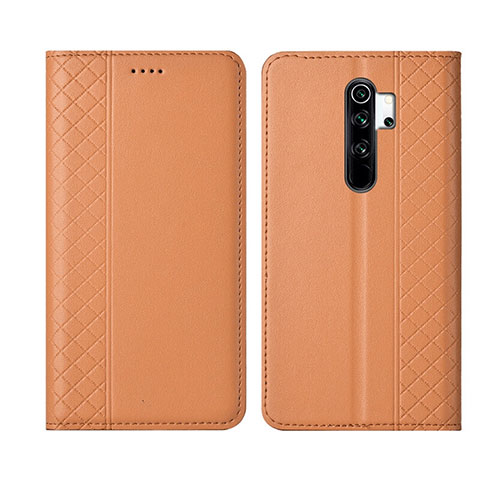 Custodia Portafoglio In Pelle Cover con Supporto T16 per Xiaomi Redmi Note 8 Pro Arancione