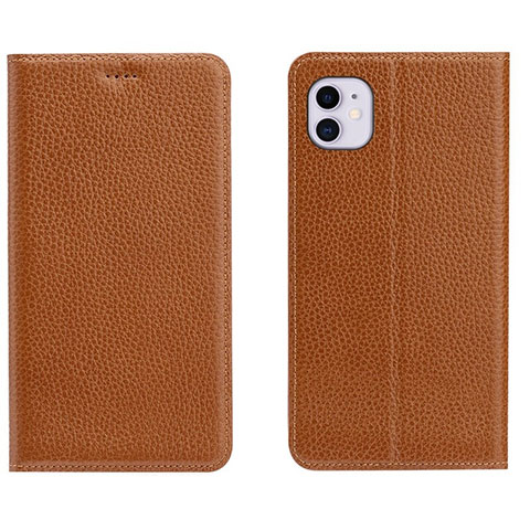 Custodia Portafoglio In Pelle Cover con Supporto T17 per Apple iPhone 11 Arancione