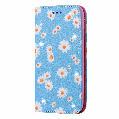 Custodia Portafoglio In Pelle Cover con Supporto T17 per Huawei P Smart (2020) Cielo Blu