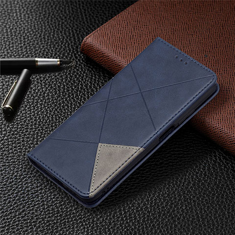 Custodia Portafoglio In Pelle Cover con Supporto T17 per Xiaomi Poco M3 Blu