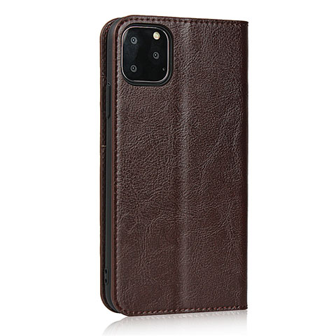 Custodia Portafoglio In Pelle Cover con Supporto T18 per Apple iPhone 11 Pro Max Marrone