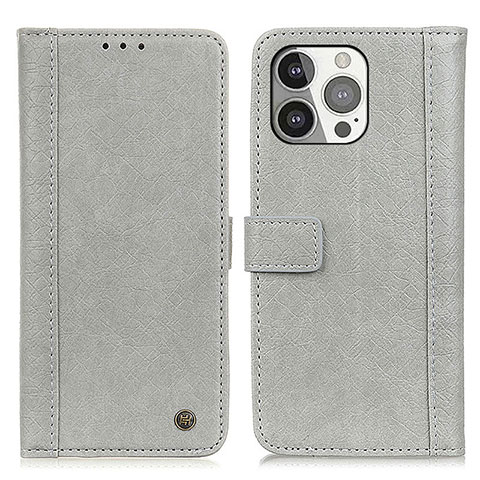 Custodia Portafoglio In Pelle Cover con Supporto T18 per Apple iPhone 13 Pro Grigio