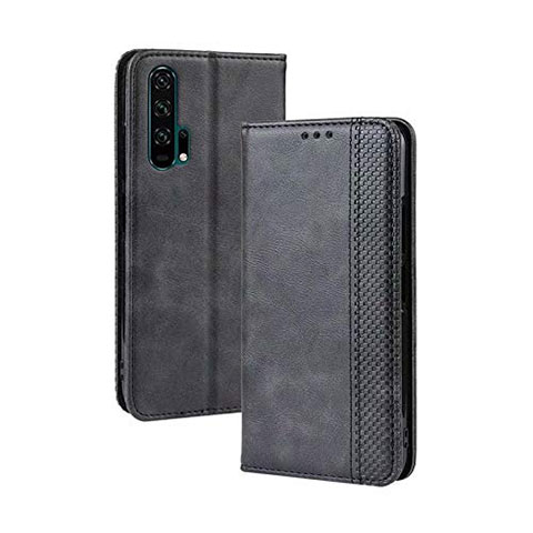 Custodia Portafoglio In Pelle Cover con Supporto T18 per Huawei Honor 20 Pro Nero