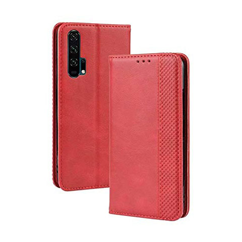 Custodia Portafoglio In Pelle Cover con Supporto T18 per Huawei Honor 20 Pro Rosso