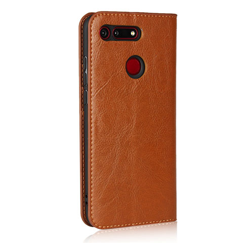 Custodia Portafoglio In Pelle Cover con Supporto T19 per Huawei Honor V20 Arancione