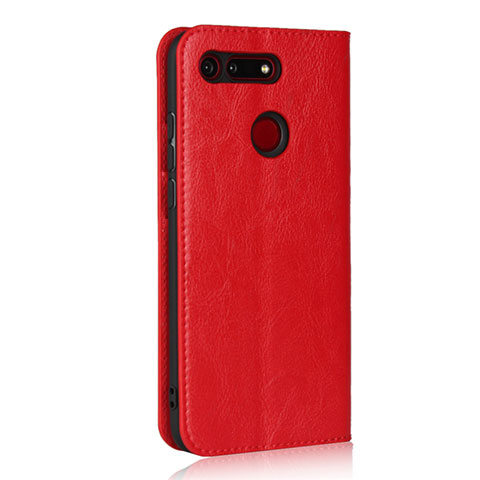 Custodia Portafoglio In Pelle Cover con Supporto T19 per Huawei Honor V20 Rosso