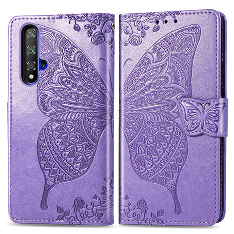 Custodia Portafoglio In Pelle Cover con Supporto T19 per Huawei Nova 5T Viola