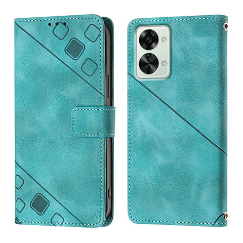 Custodia Portafoglio In Pelle Cover con Supporto Y01B per OnePlus Nord 2T 5G Verde