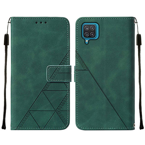 Custodia Portafoglio In Pelle Cover con Supporto Y01B per Samsung Galaxy M12 Verde