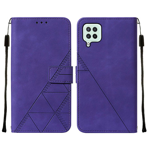 Custodia Portafoglio In Pelle Cover con Supporto Y01B per Samsung Galaxy M22 4G Viola