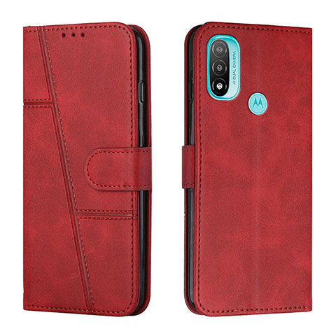 Custodia Portafoglio In Pelle Cover con Supporto Y01X per Motorola Moto E20 Rosso