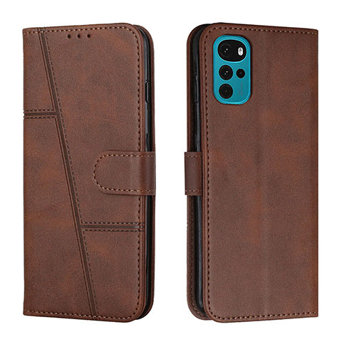 Custodia Portafoglio In Pelle Cover con Supporto Y01X per Motorola Moto G22 Marrone