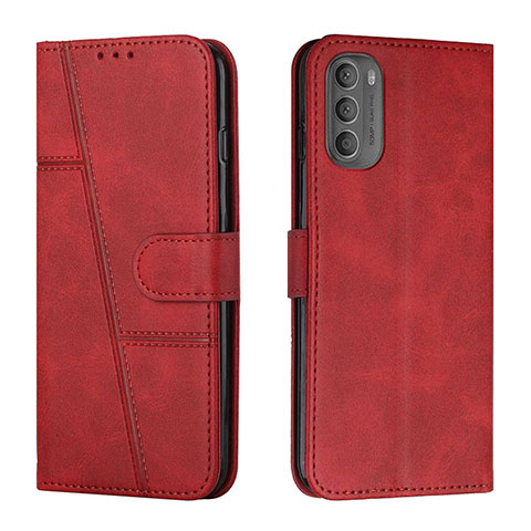 Custodia Portafoglio In Pelle Cover con Supporto Y01X per Motorola Moto G41 Rosso