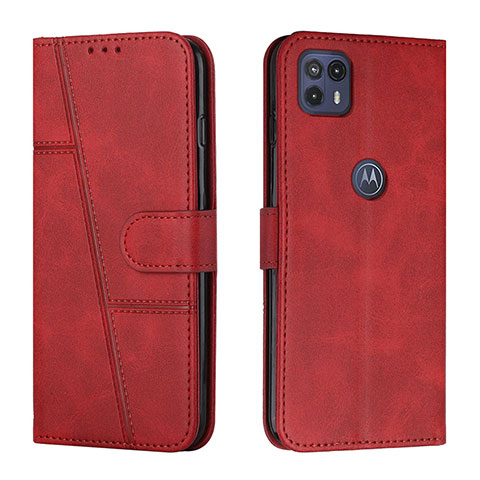 Custodia Portafoglio In Pelle Cover con Supporto Y01X per Motorola Moto G50 5G Rosso
