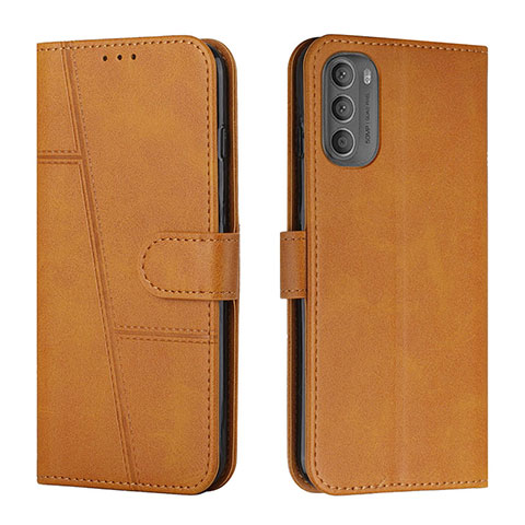 Custodia Portafoglio In Pelle Cover con Supporto Y01X per Motorola Moto G51 5G Marrone Chiaro