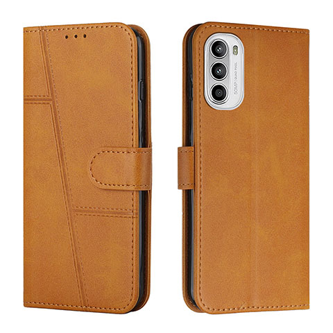 Custodia Portafoglio In Pelle Cover con Supporto Y01X per Motorola Moto G71s 5G Marrone Chiaro