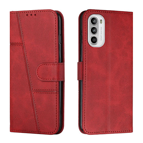 Custodia Portafoglio In Pelle Cover con Supporto Y01X per Motorola Moto G71s 5G Rosso