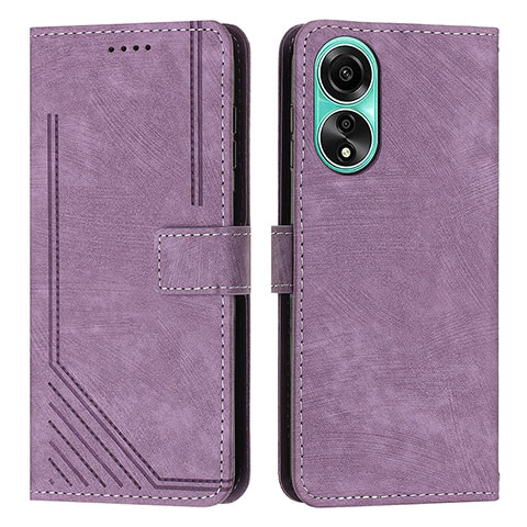 Custodia Portafoglio In Pelle Cover con Supporto Y01X per Oppo A38 Viola