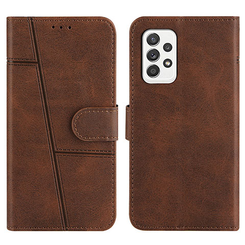Custodia Portafoglio In Pelle Cover con Supporto Y01X per Samsung Galaxy A52s 5G Marrone