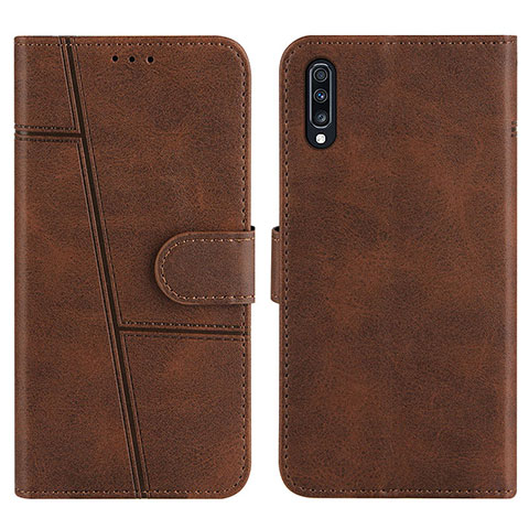 Custodia Portafoglio In Pelle Cover con Supporto Y01X per Samsung Galaxy A70 Marrone