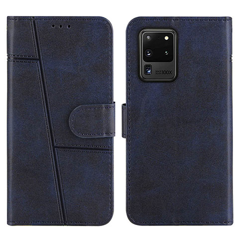 Custodia Portafoglio In Pelle Cover con Supporto Y01X per Samsung Galaxy S20 Ultra 5G Blu