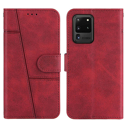 Custodia Portafoglio In Pelle Cover con Supporto Y01X per Samsung Galaxy S20 Ultra Rosso