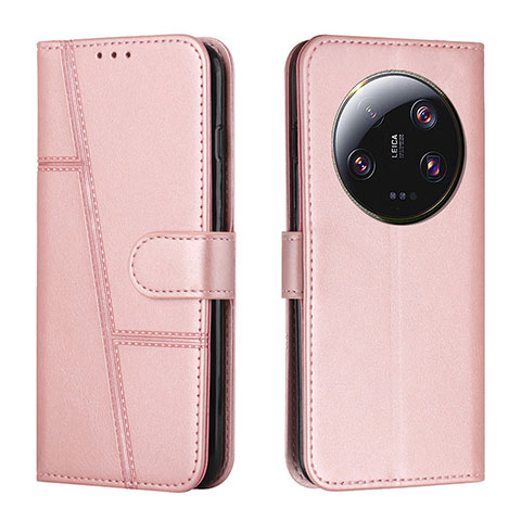 Custodia Portafoglio In Pelle Cover con Supporto Y01X per Xiaomi Mi 13 Ultra 5G Oro Rosa