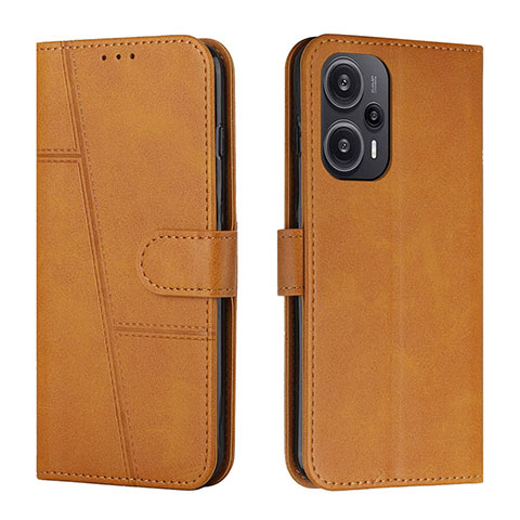 Custodia Portafoglio In Pelle Cover con Supporto Y01X per Xiaomi Redmi Note 12 Turbo 5G Marrone Chiaro