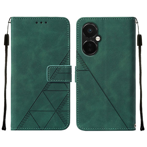 Custodia Portafoglio In Pelle Cover con Supporto Y02B per OnePlus Nord CE 3 5G Verde