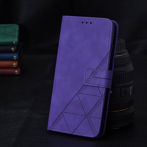 Custodia Portafoglio In Pelle Cover con Supporto Y02B per Samsung Galaxy A02s Viola