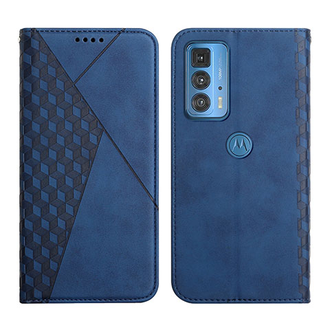 Custodia Portafoglio In Pelle Cover con Supporto Y02X per Motorola Moto Edge S Pro 5G Blu