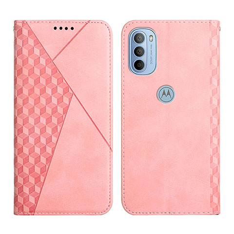 Custodia Portafoglio In Pelle Cover con Supporto Y02X per Motorola Moto G31 Oro Rosa