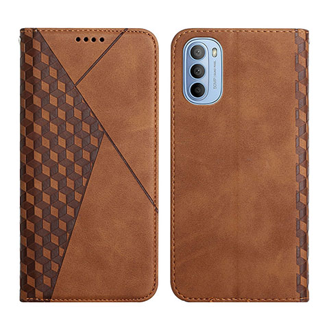 Custodia Portafoglio In Pelle Cover con Supporto Y02X per Motorola Moto G51 5G Marrone