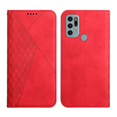 Custodia Portafoglio In Pelle Cover con Supporto Y02X per Motorola Moto G60s Rosso