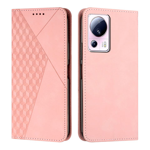 Custodia Portafoglio In Pelle Cover con Supporto Y02X per Xiaomi Mi 13 Lite 5G Oro Rosa