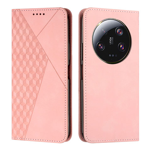 Custodia Portafoglio In Pelle Cover con Supporto Y02X per Xiaomi Mi 13 Ultra 5G Oro Rosa