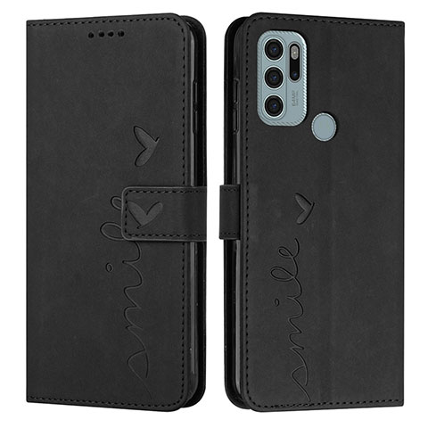 Custodia Portafoglio In Pelle Cover con Supporto Y03X per Motorola Moto G60s Nero