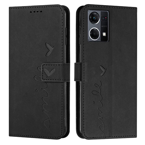 Custodia Portafoglio In Pelle Cover con Supporto Y03X per Oppo F21 Pro 4G Nero