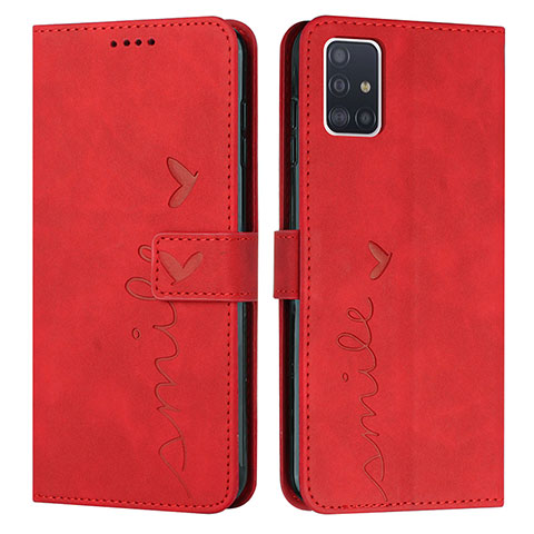 Custodia Portafoglio In Pelle Cover con Supporto Y03X per Samsung Galaxy A51 4G Rosso